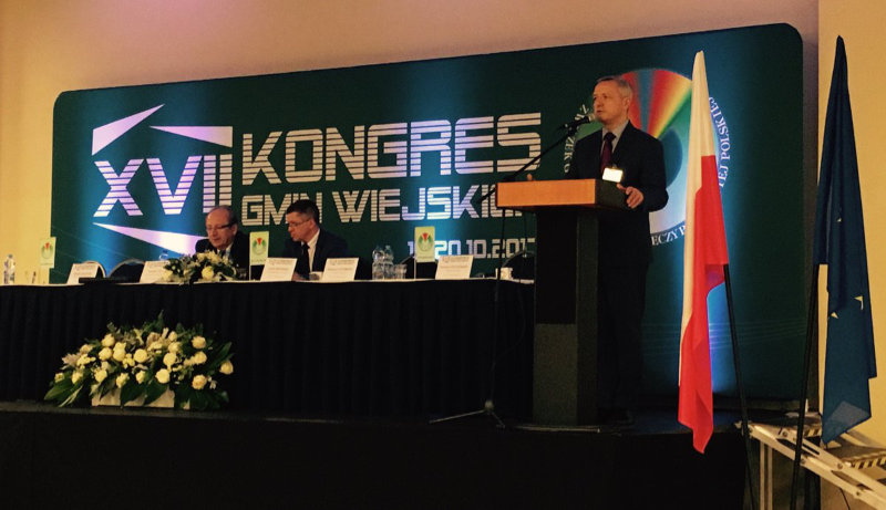 Marek Zagórski podczas wystąpienia na Kongresie Gmin Wiejskich